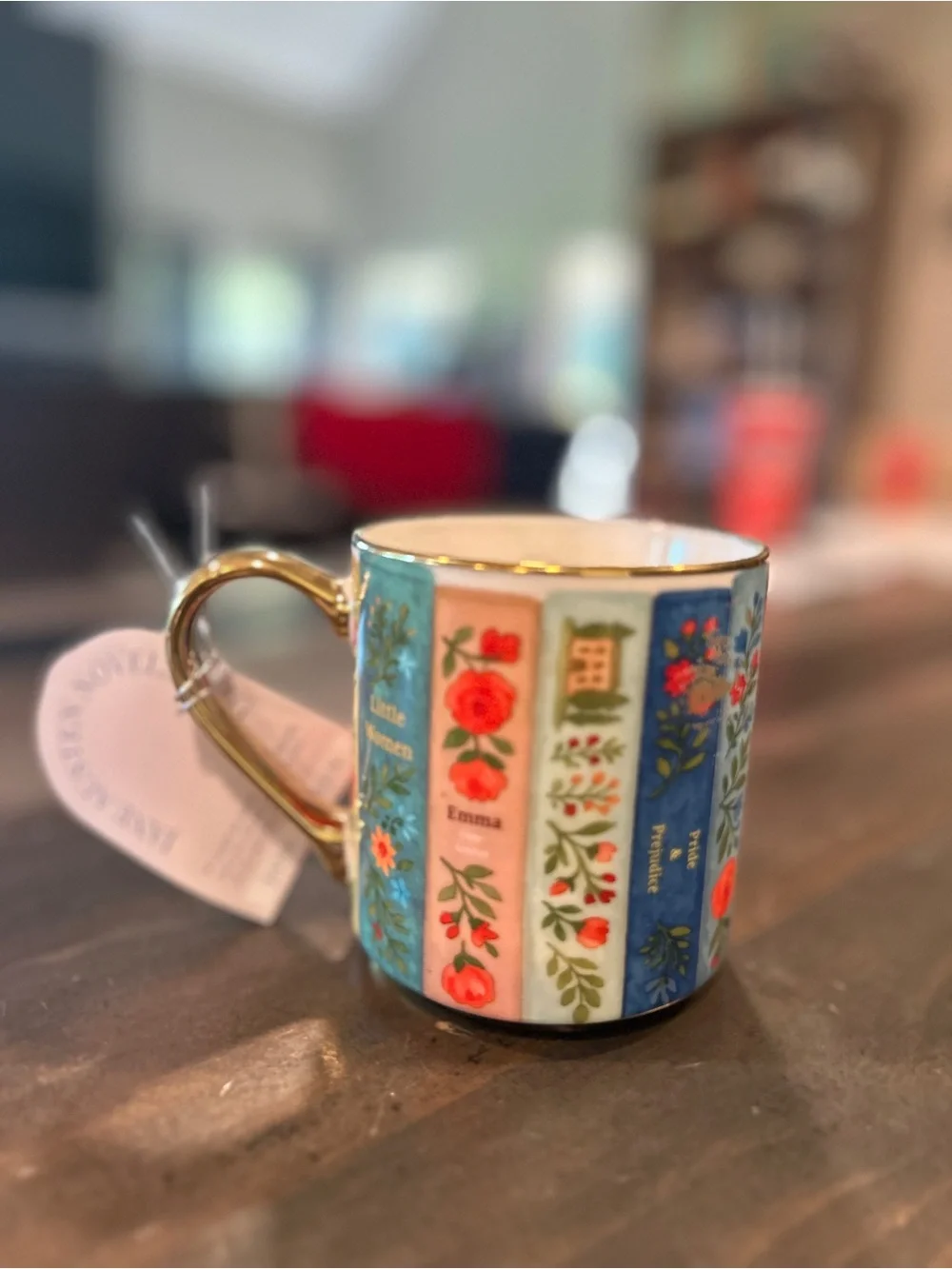 Envogue Jane Austen Porcelain Mug with Gold Rim and Handle